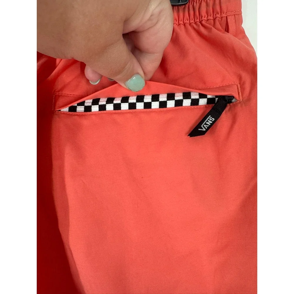 Vans Mens Primary Solid Elastic Boardshorts Coral Orange Relaxed Fit Size XL NWT